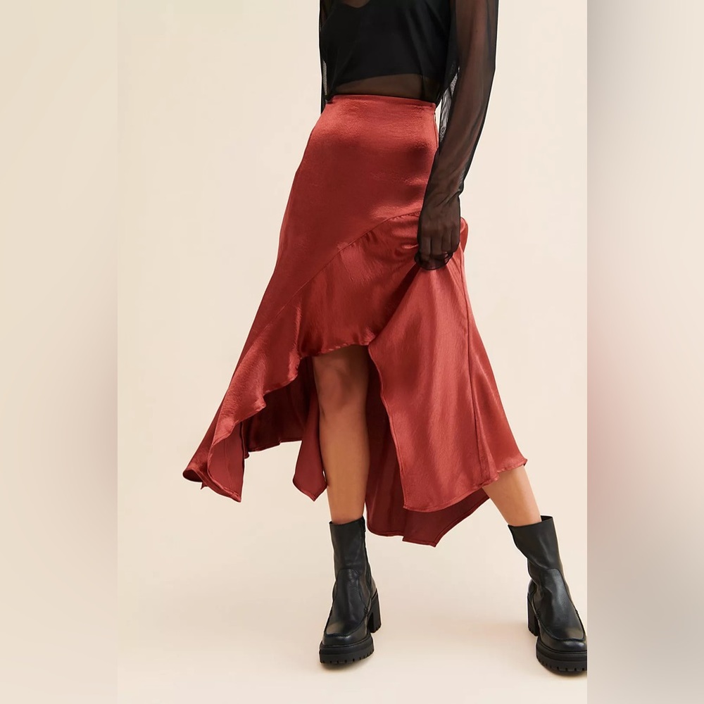 NWOT FREE PEOPLE Sunrise Asymmetrical Skirt MSRP $98 - Picture 2 of 12